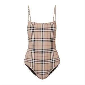 BURBERRY check printed one piece swimsuit